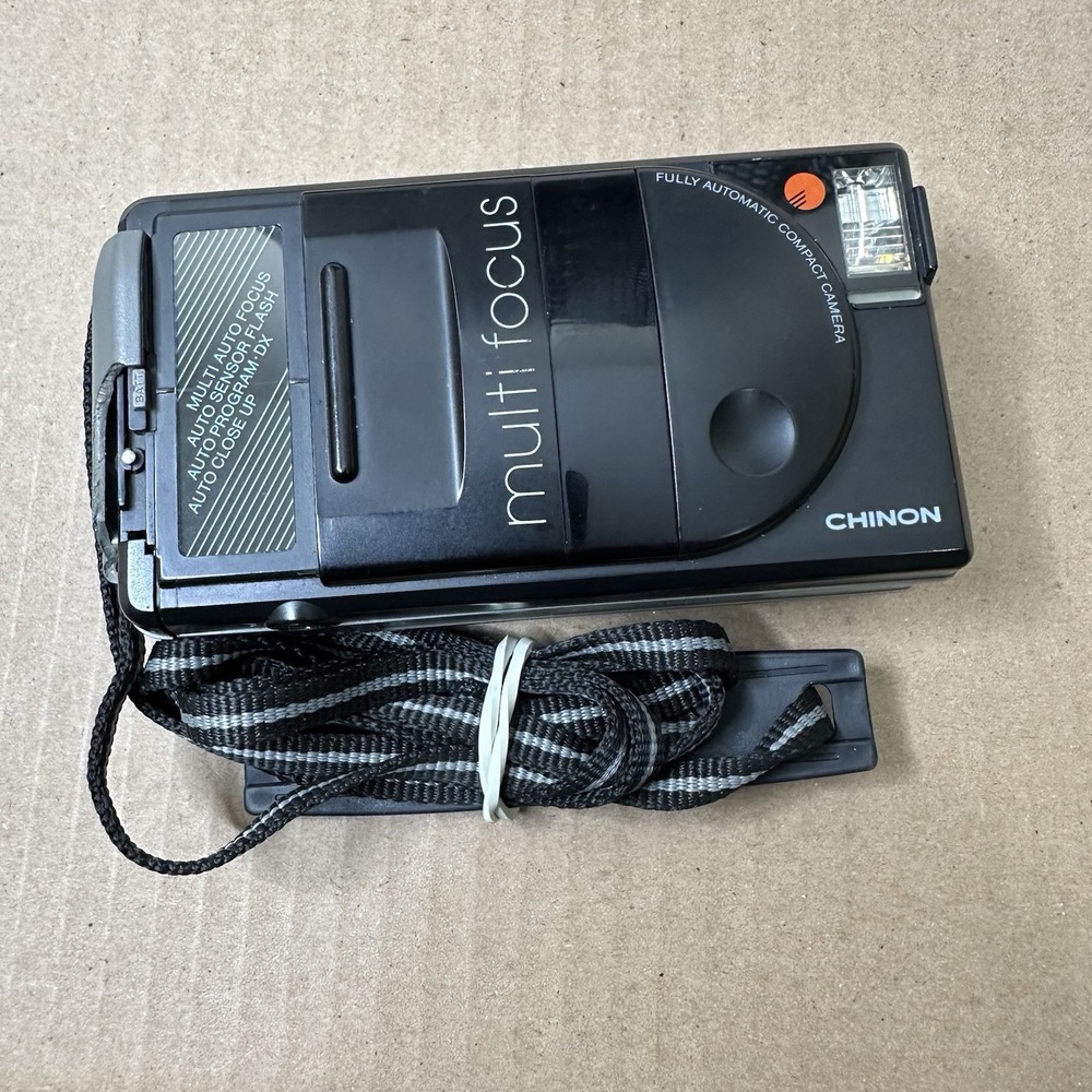Chinon Auto 3001 Multi-Focus 35mm Point & Shoot Film Camera Black TESTED & WORKS
